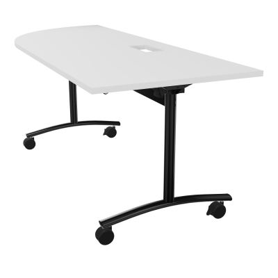 TABLE ABATTANTE PLATEAU DECOUPE TRAPPE AVEC ANGLE 90° INTEGRE P80xL205 cm - ANGLE A GAUCH