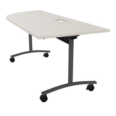 TABLE ABATTANTE PLATEAU DECOUPE TRAPPE AVEC ANGLE 90° INTEGRE P80xL205 cm - ANGLE A GAUCH