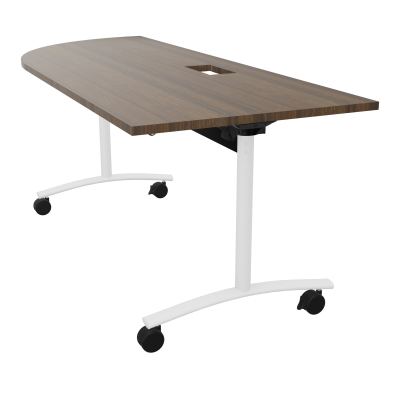 TABLE ABATTANTE PLATEAU DECOUPE TRAPPE AVEC ANGLE 90° INTEGRE P80xL205 cm - ANGLE A GAUCH