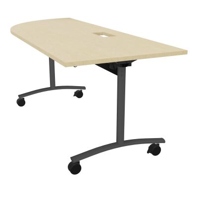 TABLE ABATTANTE PLATEAU DECOUPE TRAPPE AVEC ANGLE 90° INTEGRE P80xL205 cm - ANGLE A GAUCH