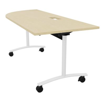 TABLE ABATTANTE PLATEAU DECOUPE TRAPPE AVEC ANGLE 90° INTEGRE P80xL205 cm - ANGLE A GAUCH
