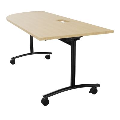 TABLE ABATTANTE PLATEAU DECOUPE TRAPPE AVEC ANGLE 90° INTEGRE P80xL205 cm - ANGLE A GAUCH
