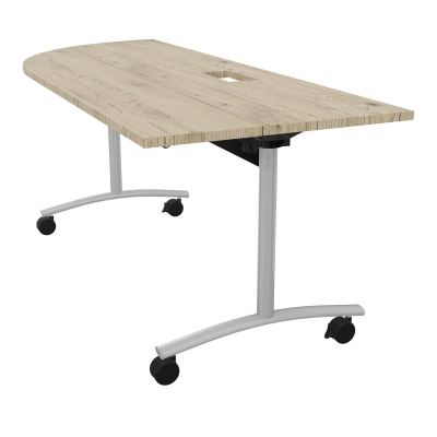 TABLE ABATTANTE PLATEAU DECOUPE TRAPPE AVEC ANGLE 90° INTEGRE P80xL205 cm - ANGLE A GAUCH