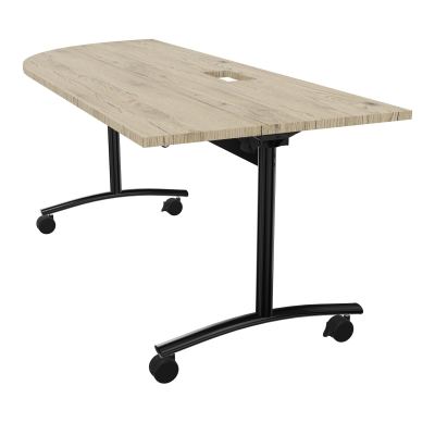 TABLE ABATTANTE PLATEAU DECOUPE TRAPPE AVEC ANGLE 90° INTEGRE P80xL205 cm - ANGLE A GAUCH