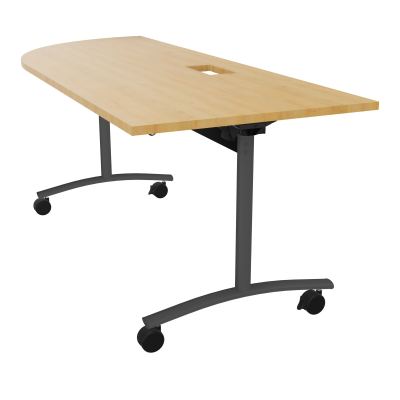 TABLE ABATTANTE PLATEAU DECOUPE TRAPPE AVEC ANGLE 90° INTEGRE P80xL205 cm - ANGLE A GAUCH