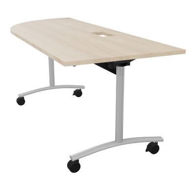 TABLE ABATTANTE PLATEAU DECOUPE TRAPPE AVEC ANGLE 90° INTEGRE P80xL205 cm - ANGLE A GAUCH