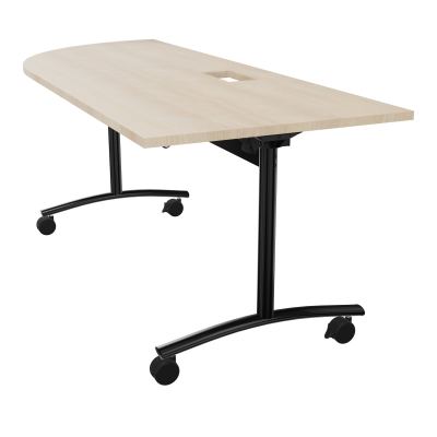 TABLE ABATTANTE PLATEAU DECOUPE TRAPPE AVEC ANGLE 90° INTEGRE P80xL205 cm - ANGLE A GAUCH