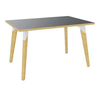 TABLE EVASION L120XP80XH73,5 CM - STRATIFIE VW EP25 MM - PIETEMENT HETRE/METAL ZO