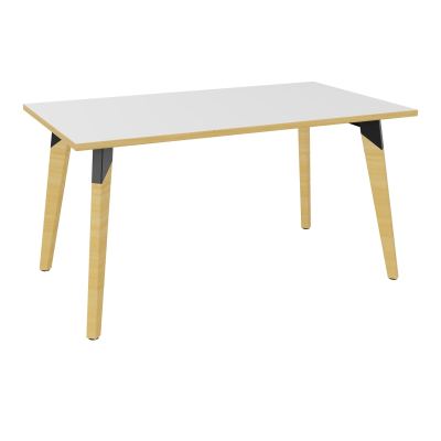 TABLE EVASION L140XP80XH73,5CM - STRATIFIE  EP25 MM - PIETEMENT HETRE/METAL
