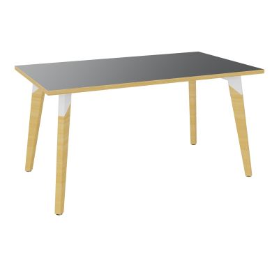 TABLE EVASION L140XP80XH73,5CM - STRATIFIE  EP25 MM - PIETEMENT HETRE/METAL