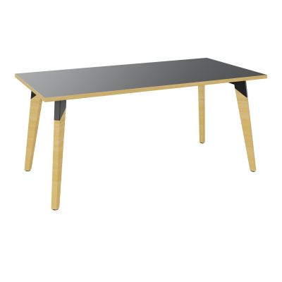 TABLE EVASION L160XP80XH73,5CM - STRATIFIE  EP25 MM - PIETEMENT HETRE/METAL