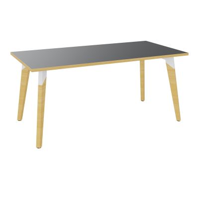 TABLE EVASION L160XP80XH73,5 CM - STRATIFIE VW EP25 MM - PIETEMENT HETRE/METAL ZO