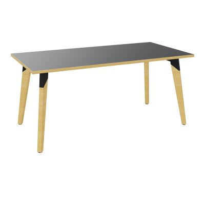 TABLE EVASION L160XP80XH73,5CM - STRATIFIE VW EP25 MM - PIETEMENT HETRE/METAL ZP