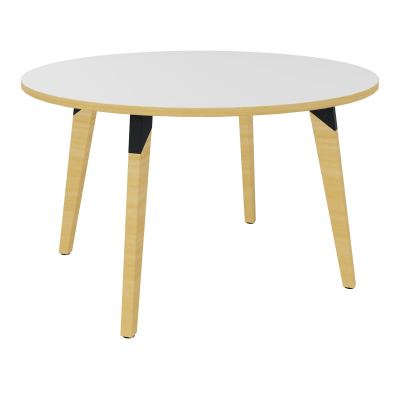 TABLE EVASION D. 120XH73,5 CM- STRATIFIE HZ EP25 MM - PIETEMENT HETRE/METAL ZP