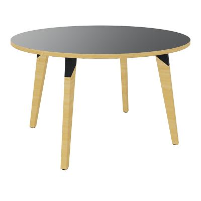 TABLE EVASION D. 120XH73,5 CM- STRATIFIE VW EP25 MM - PIETEMENT HETRE/METAL ZP