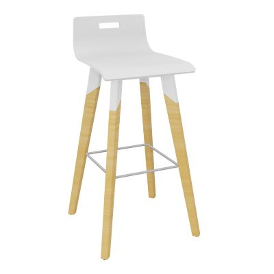 EVASION TABOURET MULTIPLI BLANC PIEDS BOIS/METAL STRUCT.BLANC+REPOSE PIEDS ZINGUE VK ZO MS