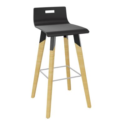 EVASION TABOURET PIEDS BOIS/METAL STRUCT.BLANC+REPOSE PIEDS ZINGUE