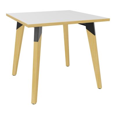 TABLE EVASION L80XP80XH73,5 CM - STRATIFIE HZ EP25 MM - PIETEMENT HETRE/METAL