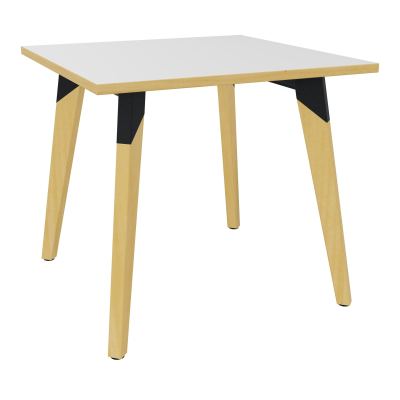 TABLE EVASION L80XP80XH73,5 CM - STRATIFIE HZ EP25 MM - PIETEMENT HETRE/METAL ZP