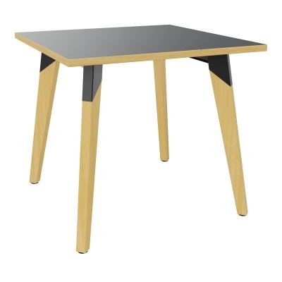 TABLE EVASION L80XP80XH73,5 CM - STRATIFIE HZ EP25 MM - PIETEMENT HETRE/METAL