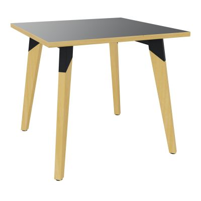 TABLE EVASION L80XP80XH73,5 CM - STRATIFIE VW EP25 MM - PIETEMENT HETRE/METAL ZP