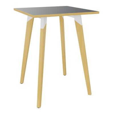TABLE EVASION L80XP80XH110 CM- STRATIFIE HZ EP25 MM - PIETEMENT HETRE/METAL