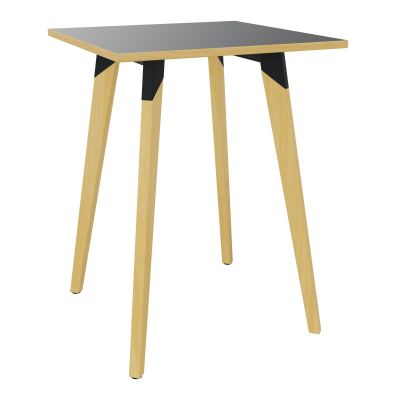 TABLE EVASION L80XP80XH110 CM- STRATIFIE VW EP25 MM - PIETEMENT HETRE/METAL ZP
