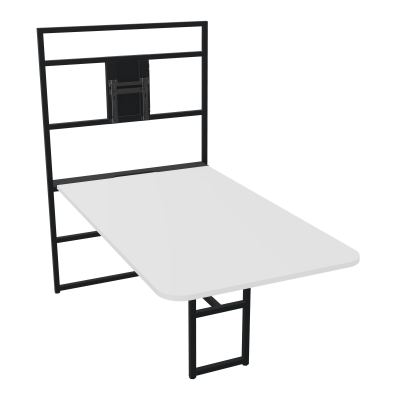 TABLE ALMA H74/H165CM RÉHAUSSE SUPPORT TV ÉP25MM L98XP180+GOULOTTE+CAPOT PIVOTANT+GAINE ZI