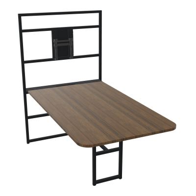 TABLE ALMA H74/H165CM RÉHAUSSE SUPPORT TV ÉP25MM L98XP180+GOULOTTE+CAPOT PIVOTANT+GAINE Z