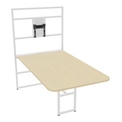TABLE ALMA H74/H165CM RÉHAUSSE SUPPORT TV ÉP25MM L98XP180+GOULOTTE+CAPOT PIVOTANT+GAINE Z