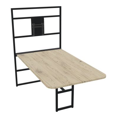 TABLE ALMA H74/H165CM RÉHAUSSE SUPPORT TV ÉP25MM L98XP180+GOULOTTE+CAPOT PIVOTANT+GAINE ZI