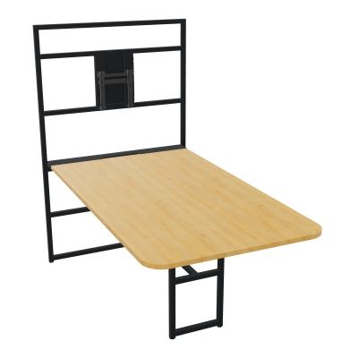 TABLE ALMA H74/H165CM RÉHAUSSE SUPPORT TV ÉP25MM L98XP180+GOULOTTE+CAPOT PIVOTANT+GAINE Z
