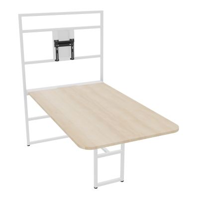 TABLE ALMA H74/H165CM RÉHAUSSE SUPPORT TV ÉP25MM L98XP180+GOULOTTE+CAPOT PIVOTANT+GAINE Z