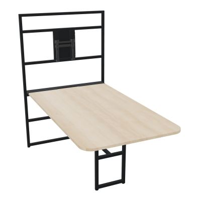 TABLE ALMA H74/H165CM RÉHAUSSE SUPPORT TV ÉP25MM L98XP180+GOULOTTE+CAPOT PIVOTANT+GAINE Z