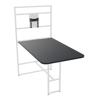 TABLE ALMA H105/H196CM RÉHAUSSE SUPPORT TV ÉP25MM L98XP180+GOULOTTE+CAPOT PIVOTANT+GAINE