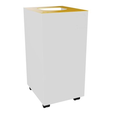 POUBELLE 60L PAPIER JAUNE SURROULETTES X5 SO