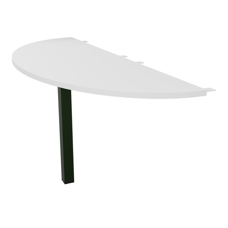 TABLE DEMI-RONDE CONECT L165XP60CM-PLAT EP25MM -PIED CARRE FX MG ST