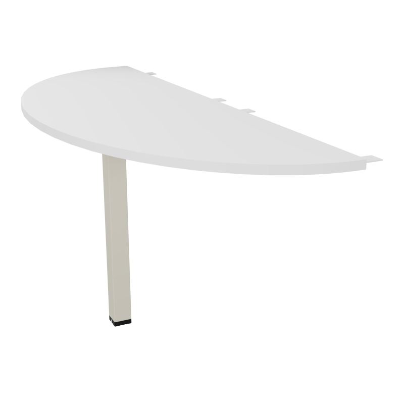 TABLE DEMI-RONDE CONECT L165XP60CM-PLAT EP25MM -PIED CARRE FX MG ZC