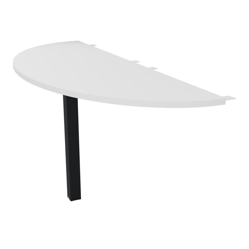 CONECT TABLE DEMI-RONDE L165XP60CM-PLAT EP25MM MG-PIED CARRE FX ZP