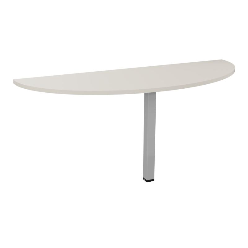 TABLE DEMI-RONDE CONECT L165XP60CM-PLAT EP25MM -PIED CARRE FX N5 SA