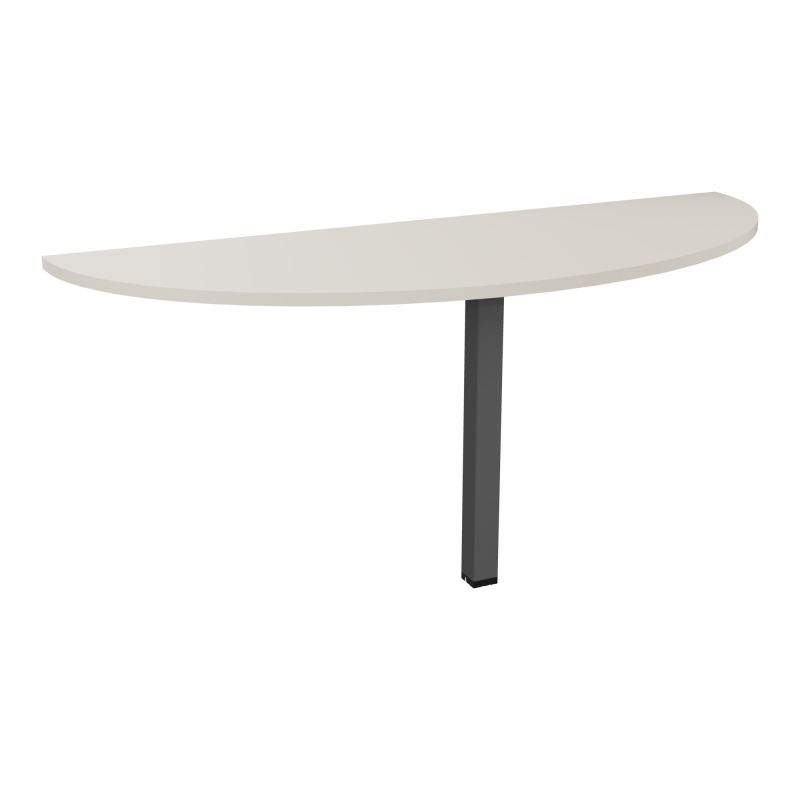 TABLE DEMI-RONDE CONECT L165XP60CM-PLAT EP25MM -PIED CARRE FX N5 SC