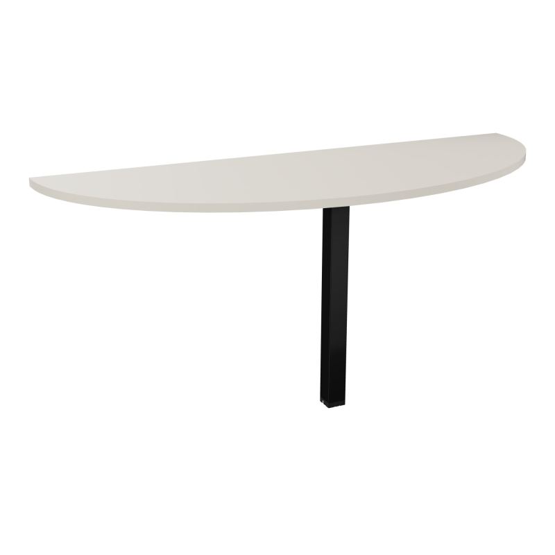 TABLE DEMI-RONDE CONECT L165XP60CM-PLAT EP25MM -PIED CARRE FX N5 SG