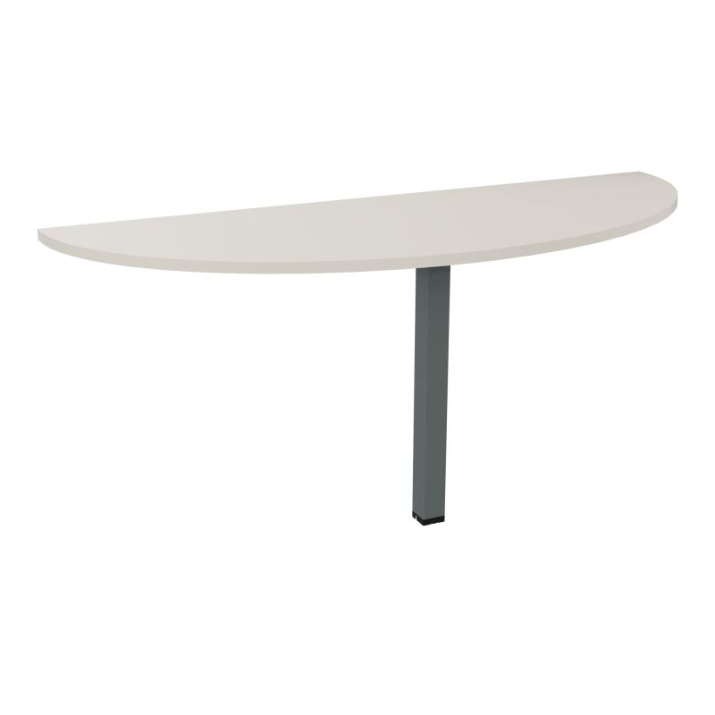 TABLE DEMI-RONDE CONECT L165XP60CM-PLAT EP25MM -PIED CARRE FX N5 SU