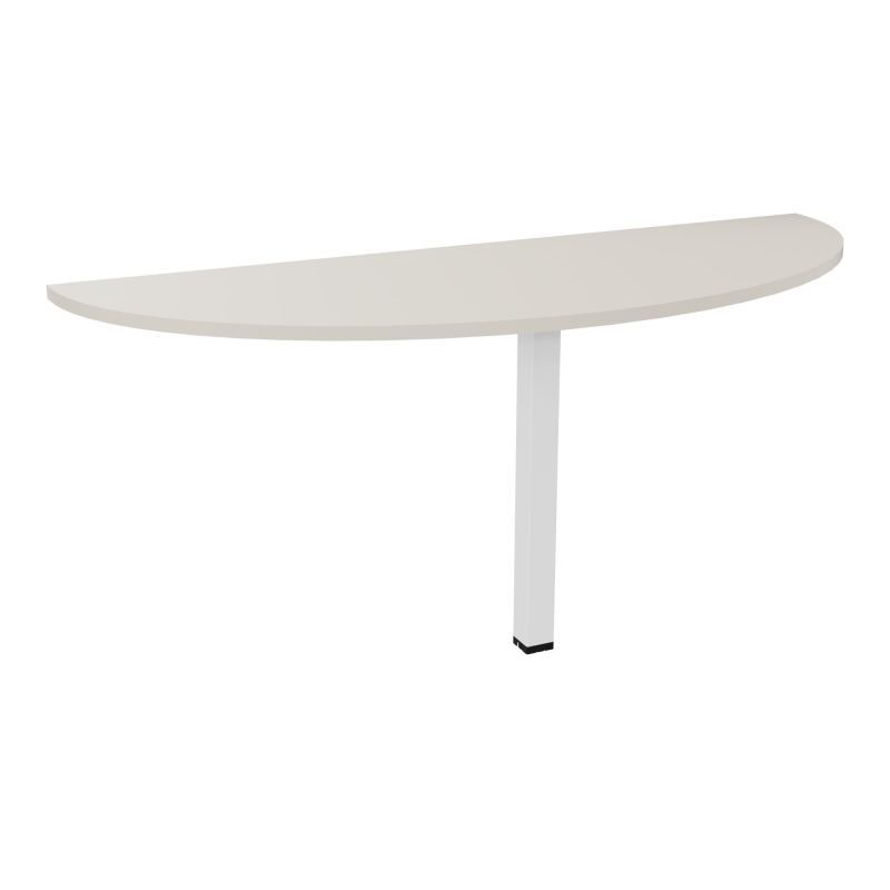 TABLE DEMI-RONDE CONECT L165XP60CM-PLAT EP25MM -PIED CARRE FX N5 ZO