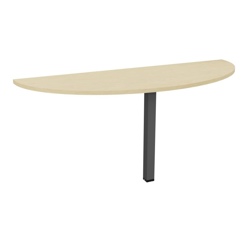 TABLE DEMI-RONDE CONECT L165XP60CM-PLAT EP25MM -PIED CARRE FX N8 SC