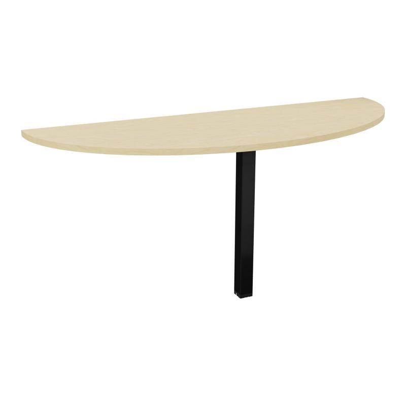 TABLE DEMI-RONDE CONECT L165XP60CM-PLAT EP25MM -PIED CARRE FX N8 SG
