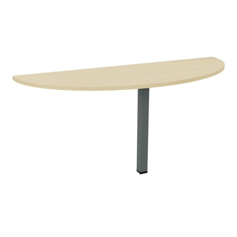 TABLE DEMI-RONDE CONECT L165XP60CM-PLAT EP25MM -PIED CARRE FX N8 SU