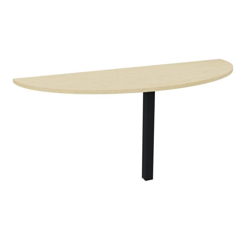 TABLE DEMI-RONDE CONECT L165XP60CM-PLAT EP25MM -PIED CARRE FX N8 ZP