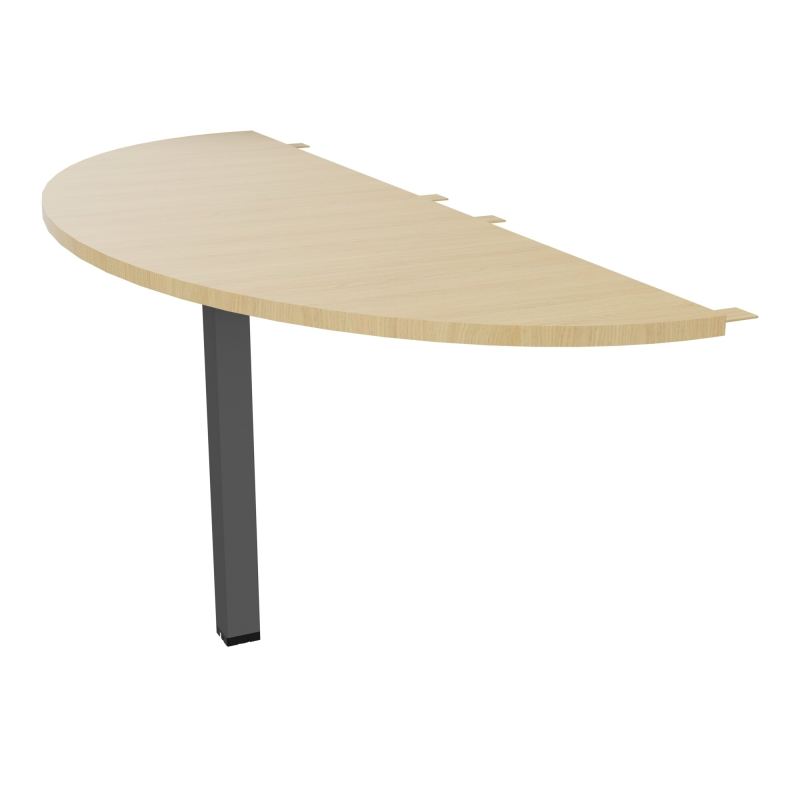 TABLE DEMI-RONDE CONECT L165XP60CM-PLAT EP25MM -PIED CARRE FX   R1 SC