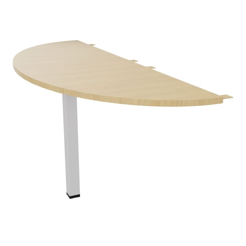 TABLE DEMI-RONDE CONECT L165XP60CM-PLAT EP25MM -PIED CARRE FX   R1 SD